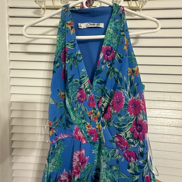 Chetta B Floral Dress,Color Blue,Size S,Made in Vietnam - Picture 3 of 8